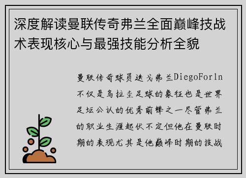 深度解读曼联传奇弗兰全面巅峰技战术表现核心与最强技能分析全貌 深度解读曼联传奇弗兰全面巅峰技战术表现核心与最强技能分析全貌